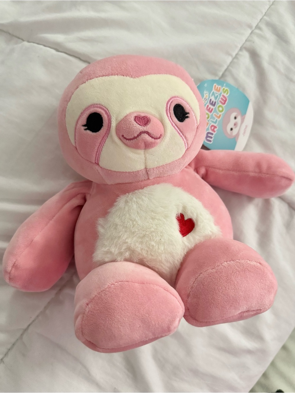 Jaina 8” Pink Sloth Fuzzy Belly Squishmallow Squeezemallow